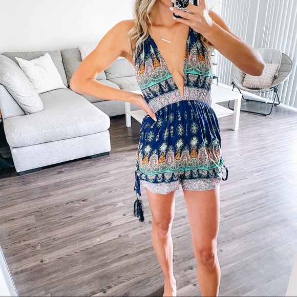 BOHO Printed Romper - Picture 2 of 12
